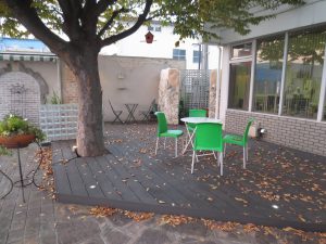 宇部市　外構　タイルテラス